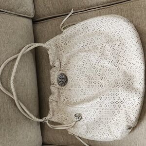 Brighton Ivory Laser Cut Hobo Shoulder Bag